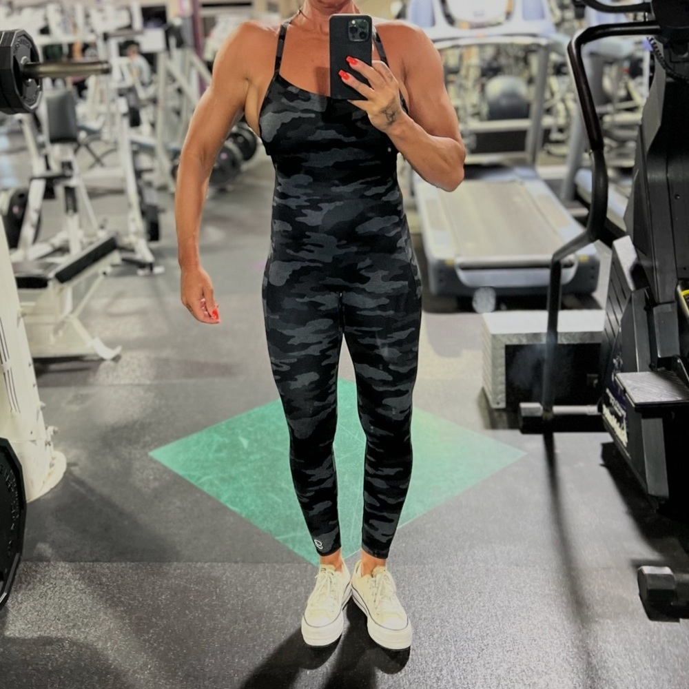Bombshell Sportswear Black Camo Active Jumpsuit